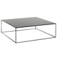 White/Black Metal Frame Coffee Table Modern Square Assembled Table
