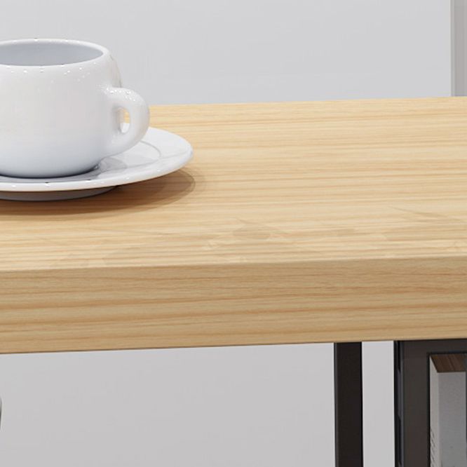 Solid Wood Counter Table with Rectangle Table Top Double Pedestal Table - 41.3" H Clearhalo 'Bar Furniture' 'Bar Tables' 'bar_tables' 'furn' 'furn_bar_tables' 'Furniture' 'furniture_bar_tables' 'Kitchen & Dining Furniture' 1200x1200_e80f54a4-1d94-4c46-bee1-896521ca5a62