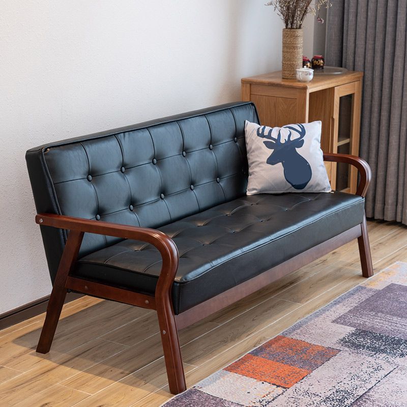 フェイクレザーソファ29.53 "ハイミッドセンチュリーモダンスクエアソファ