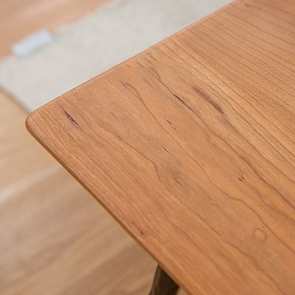 Mesa de comedor rectangular industrial de metal mesa de madera maciza con 4 piernas negras