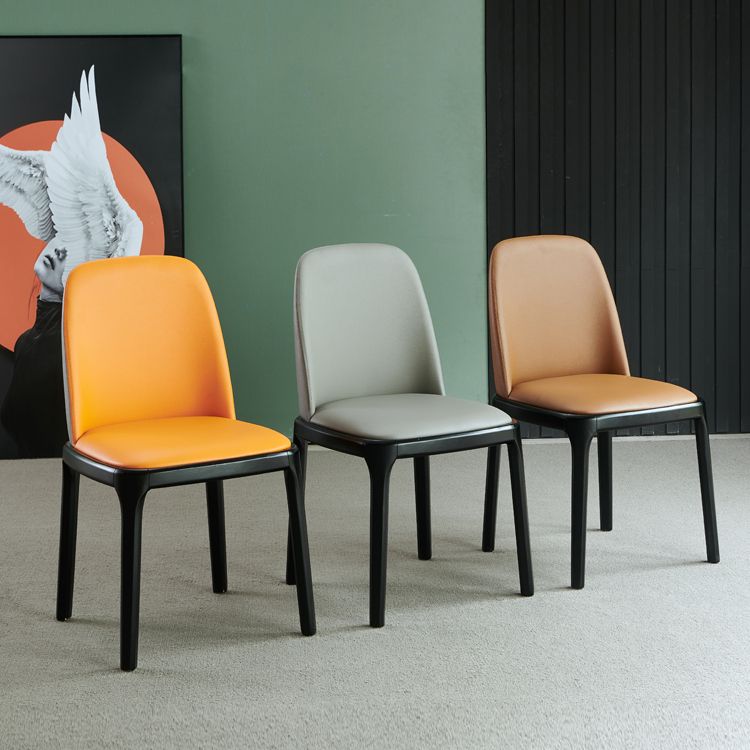 Faux Leather Industrial Dining Room Chair Matte Finish Solid Back Dining Chair Clearhalo ' kitchen&dining_furn' 'Dining Chairs' 'Dining Tables & Seating' 'dining_chair' 'furn' 'furn_dining_chair' 'Furniture' 'furniture_dining_chair' 'Kitchen & Dining Furniture' 'kitchen' 1200x1200_e812e5bc-4e6e-4aa9-ad79-20862f6600a8