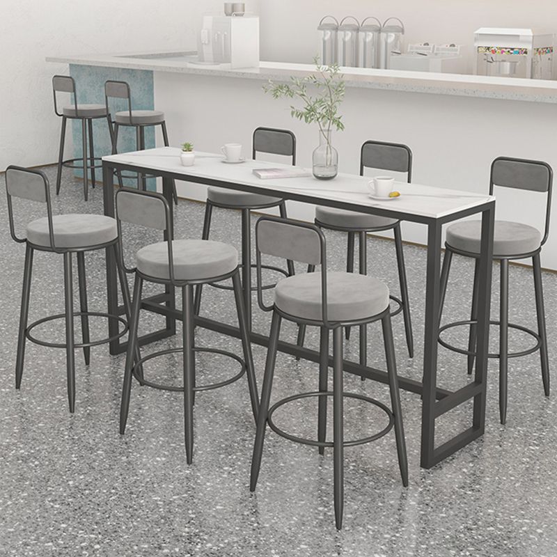 Modern 1/2/7 Pieces Bar Table Set Rectangle Stone Counter Table with Stools for Balcony Clearhalo 'Bar Furniture' 'furn' 'furn_home_bar_bar_sets' 'Furniture' 'Home Bars & Bar Sets' 'home_bar_bar_sets' 'Kitchen & Dining Furniture' 1200x1200_e8133432-e85f-499e-9803-e3a289c9d19f