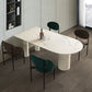 Simplicity Style Sintered Stone Dining Table 3 Legs Base 55" Wide Freeform Table for Home Clearhalo ' dining_table' 'Dining Tables & Seating' 'Dining Tables' 'furn' 'furn_dining_table' 'Furniture' 'furniture_dining_table' 'Kitchen & Dining Furniture' 'kitchen&dining_furn' 'kitchen' 'kitchen_dining_table' 1200x1200_e8136520-164f-4133-8856-bba5c032c6f0
