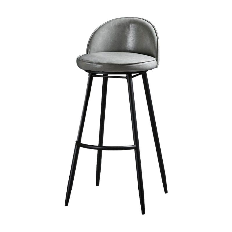 Industrial Leather Counter Stool for Home Round Barstools with Metal Base Clearhalo 'Bar Furniture' 'Bar Stools' 'bar_stools' 'furn' 'furn_bar_stools' 'Furniture' 'furniture_bar_stools' 'Kitchen & Dining Furniture' 1200x1200_e814c86b-3041-4f92-b75e-cdd55cccb87b