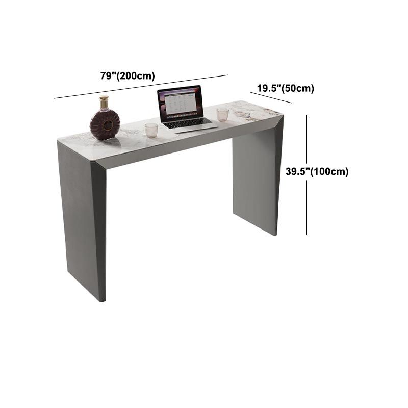 Living Room Counter Wine Table Rectangle Stone Modern Bar Height Pub Table in Grey Clearhalo 'Bar Furniture' 'Bar Tables' 'bar_tables' 'furn' 'furn_bar_tables' 'Furniture' 'furniture_bar_tables' 'Kitchen & Dining Furniture' 1200x1200_e8156cdc-3629-49b7-bb8a-33c0779e6aa6