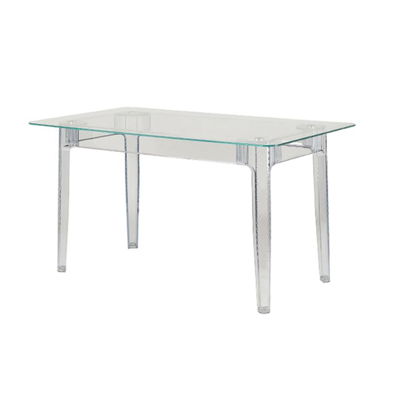 Modern Tempered Glass Desktop Geometric Acrylic Legs Dining Table for Dining Room Clearhalo 'Dining Tables & Seating' 'Dining Tables' 'dining_table' 'furn' 'furn_dining_table' 'Furniture' 'Kitchen & Dining Furniture' 1200x1200_e8172e3e-d609-4e9e-918f-a6b5371e95b7