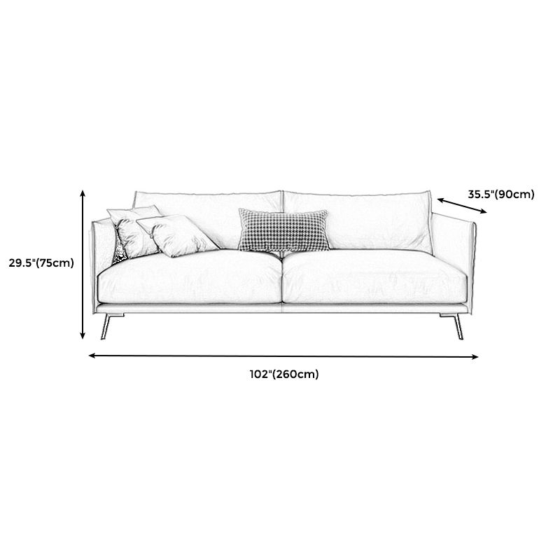 Modern Cushions Standard Sofa 29.53"High Square Arm Sofa, Champagne Clearhalo 'furn' 'furn_sofas' 'Furniture' 'furniture_sofas' 'kitchen' 'kitchen_sofas' 'Living Room Furniture' 'Sofa' 'sofas' 1200x1200_e817f498-c673-4133-853c-b1e861f8456b