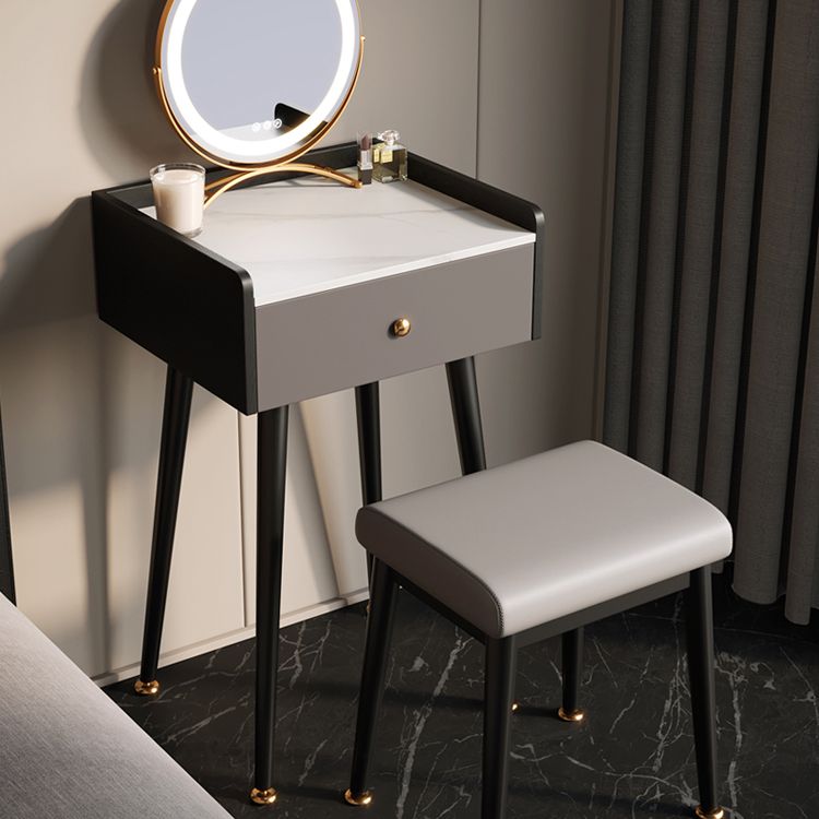 Contemporary Makeup Vanity Desk Stone Dressing Table with Drawer