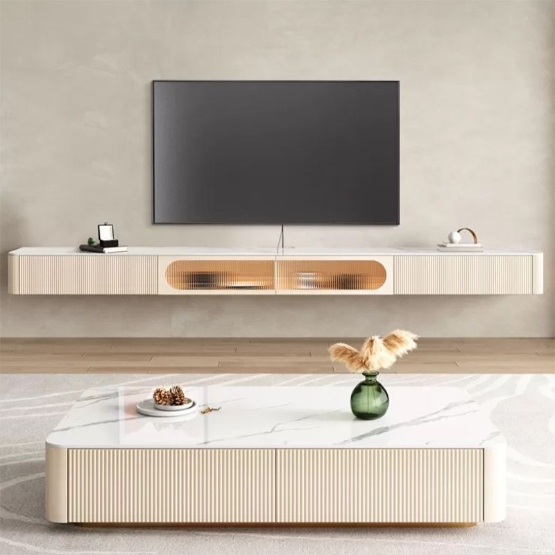 Console multimediale contemporanea Porta TV Console TV in pietra con cassetti