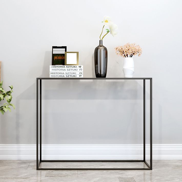 Contemporary Console Table Metal Rectangle Accent Table for Hall Clearhalo 'Console Tables' 'console_tables' 'Entry & Mudroom Furniture' 'furn' 'furn_console_tables' 'Furniture' 1200x1200_e81ef332-d750-455b-a3bc-d3183eb0a849