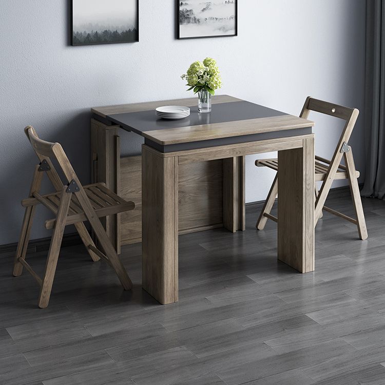 Modern Rectangle Wood Dining Table Extendable for Small Spaces