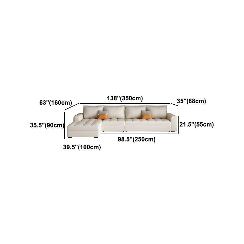 White Modern Sofa Bed with Storage USB Charging Convertible Sectional Clearhalo 'furn' 'furn_sectionals' 'Furniture' 'Living Room Furniture' 'Sectionals' 1200x1200_e8208613-96e9-4687-8c99-b07fc971b61c