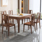 Contemporary 1/2/5/7 Pieces Furniture Rectangle Stone Dining Set in Brown