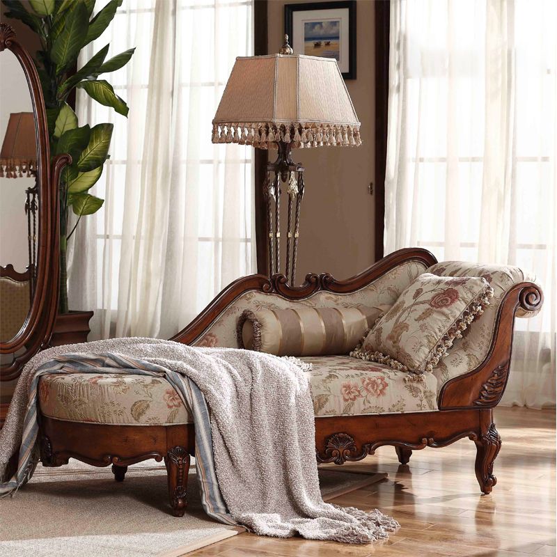 Traditional Floral Chaise Lounge Couch Bedroom Living Room Chaise with Rolled Arms Clearhalo 'Chairs & Seating' 'Chaise Lounge' 'chaise_lounge' 'furn' 'furn_chaise_lounge' 'Furniture' 'Living Room Furniture' 1200x1200_e8214975-eb4e-46d9-8e7e-8a1479ebccf9