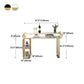 Glam Wood Pub Table with Rectangle Table Top Gold Double Pedestal Table - 42" H Clearhalo 'Bar Furniture' 'Bar Tables' 'bar_tables' 'furn' 'furn_bar_tables' 'Furniture' 'furniture_bar_tables' 'Kitchen & Dining Furniture' 1200x1200_e821f31a-91ad-4716-9113-43d215c8e2f1