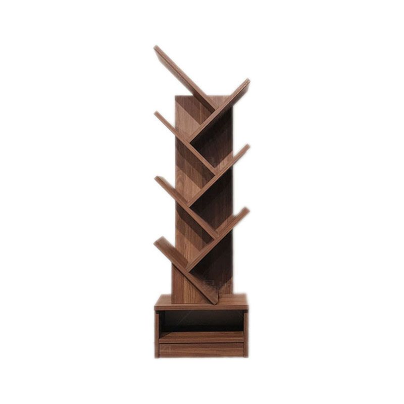Modern Engineered Wood Bookshelf Walnut Geometric Closed Back Bookcase Clearhalo 'Bookcases' 'furn' 'furn_bookcases' 'Furniture' 'Office Furniture' 1200x1200_e822bee0-e112-46a5-82e6-39c8912b8d76