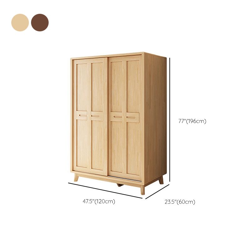 Contemporary Rubberwood Storage Cabinet Sliding Door Cabinet with Legs