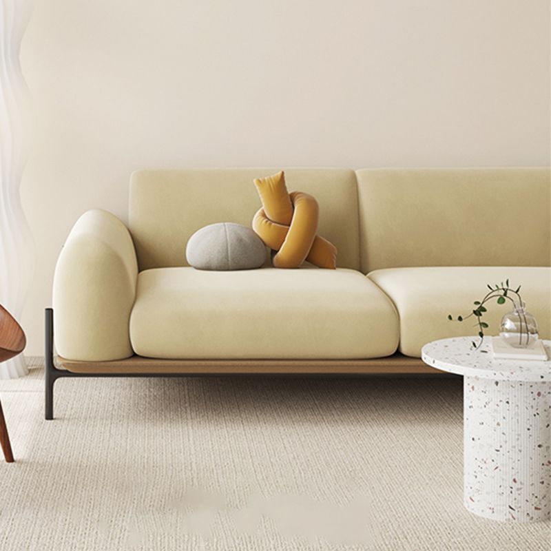 Light Brown Cushions Round Arm Transitional Modern Sofa for Living Room Clearhalo 'furn' 'furn_sofas' 'Furniture' 'furniture_sofas' 'kitchen' 'kitchen_sofas' 'Living Room Furniture' 'Sofa' 'sofas' 1200x1200_e824591e-65ac-41f2-97a7-2eda2eb8106f