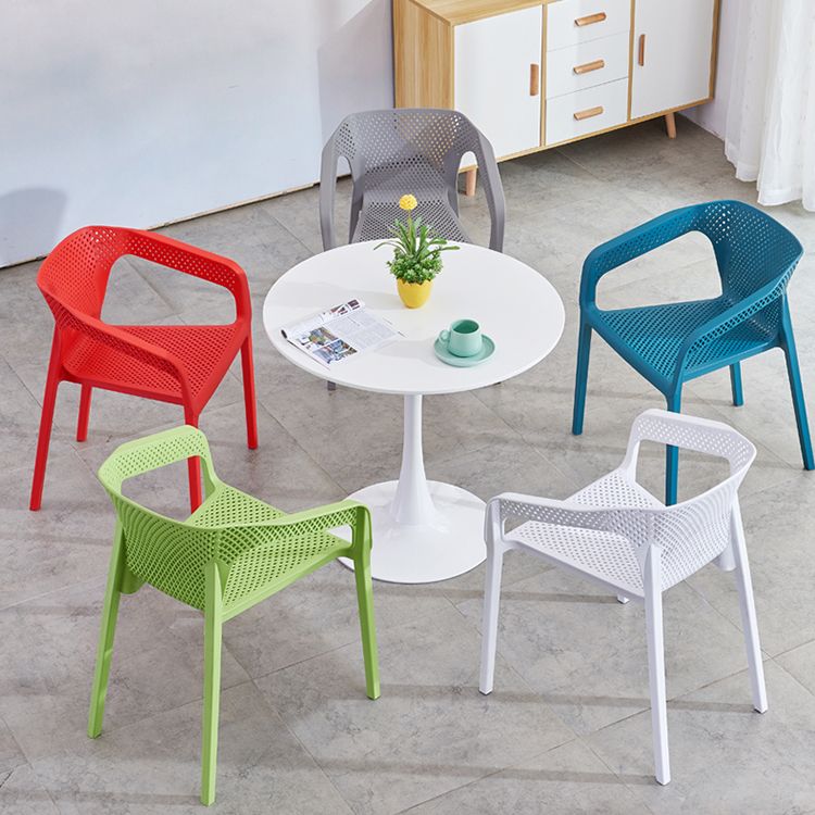 Contemporary Style Multicolor Dining Arm Chair Plastic Stacking Arm Chair Clearhalo ' kitchen&dining_furn' 'Dining Chairs' 'Dining Tables & Seating' 'dining_chair' 'furn' 'furn_dining_chair' 'Furniture' 'furniture_dining_chair' 'Kitchen & Dining Furniture' 'kitchen' 1200x1200_e8245962-7c30-4cca-a911-c8d585d86327