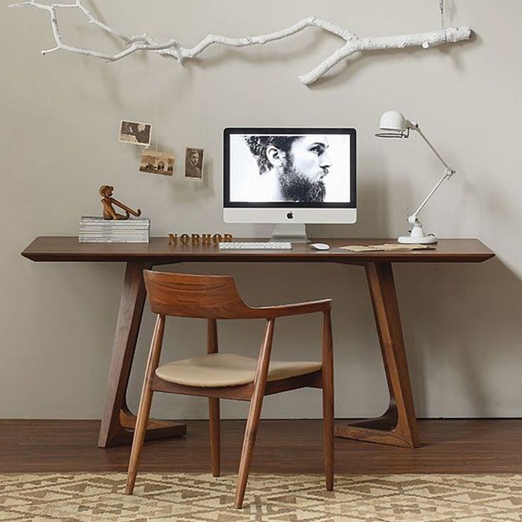 Modern Solid Wood Brown Dining Table Rectangle Shape Dining Table with Double Pedestal Bases Clearhalo ' dining_table' 'Dining Tables & Seating' 'Dining Tables' 'furn' 'furn_dining_table' 'Furniture' 'furniture_dining_table' 'Kitchen & Dining Furniture' 'kitchen&dining_furn' 'kitchen' 'kitchen_dining_table' 1200x1200_e8245c18-6cf6-43a5-9bee-bc8f97c40d1c