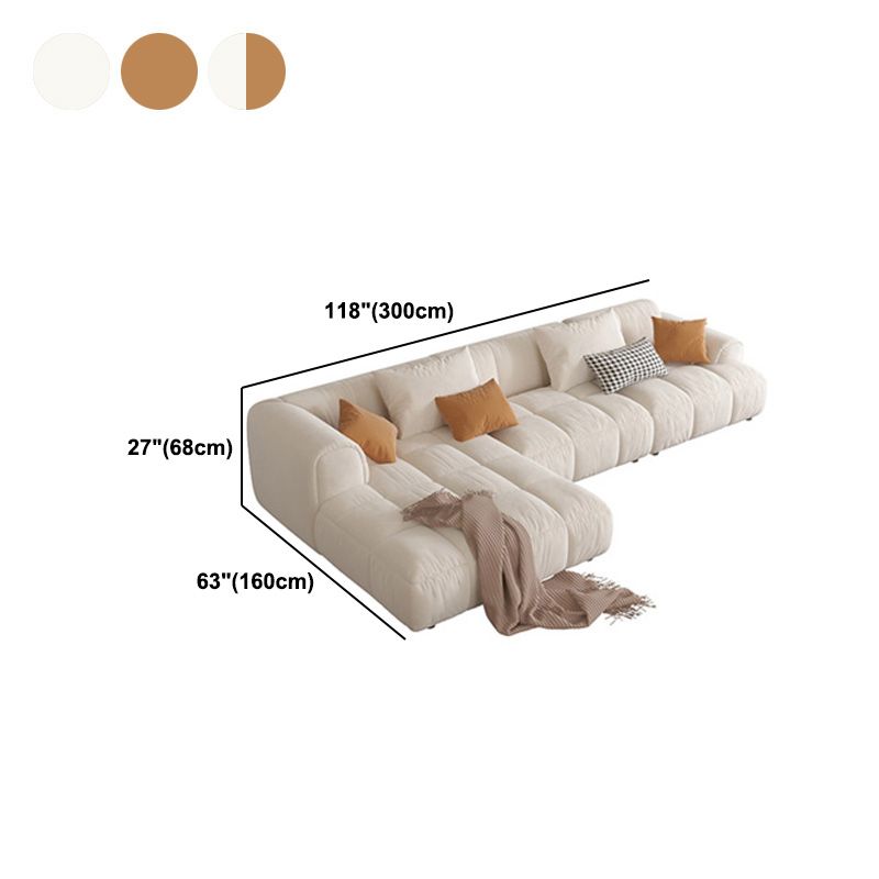 L-Shape Velvet Sectional with Recessed Arm and Pillow Back for Apartment Clearhalo 'furn' 'furn_sectionals' 'Furniture' 'Living Room Furniture' 'Sectionals' 1200x1200_e8246420-ab14-4534-bf64-526e6137bab7