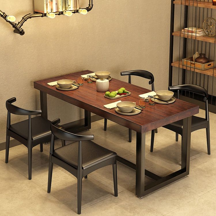 Industrial Dinning Table with Wood Rectangle Dining Table for Kitchen Clearhalo 'Dining Tables & Seating' 'Dining Tables' 'dining_table' 'furn' 'furn_dining_table' 'Furniture' 'Kitchen & Dining Furniture' 1200x1200_e825f312-62d4-4940-b04a-a87cf3745018