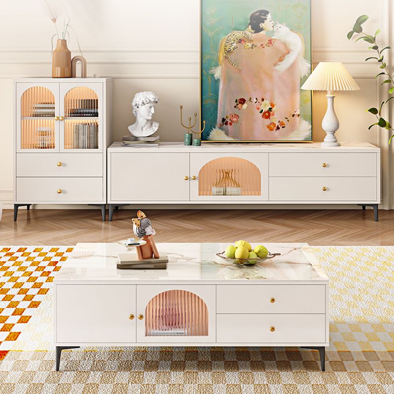 Glam TV Media Console Glass Media Console TV Stand for Living Room Clearhalo 'furn' 'furn_tv_stands_entertainment_centers' 'Furniture' 'Living Room Furniture' 'TV Stands & Entertainment Centers' 'TV Stands & Media Storage Furniture' 'tv_stands_entertainment_centers' 1200x1200_e8261b0d-6d2a-4f0f-ae7e-67785d81d578