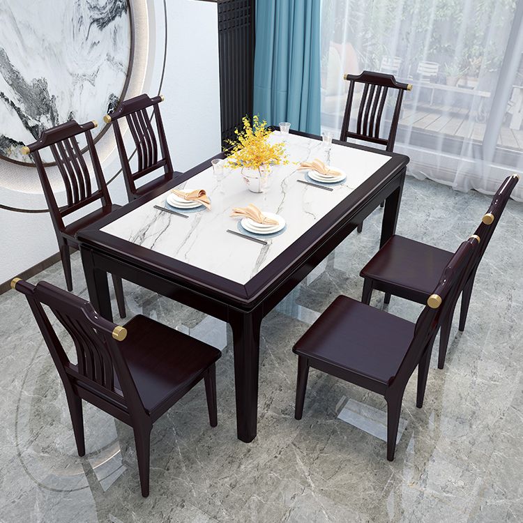 Mid-Century Modern Sintered Stone Table 4 Legs Base Rectangle Table for Home Clearhalo ' dining_table' 'Dining Tables & Seating' 'Dining Tables' 'furn' 'furn_dining_table' 'Furniture' 'furniture_dining_table' 'Kitchen & Dining Furniture' 'kitchen&dining_furn' 'kitchen' 'kitchen_dining_table' 1200x1200_e828d290-379f-47ae-95c1-04362f6aaf91