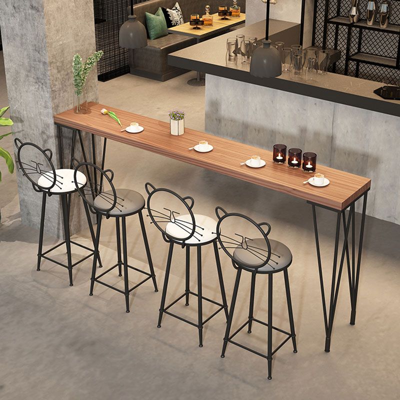 Tavolo da banco di gambe moderne in legno solido tavolo da pranzo accento per bistrot naturale