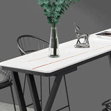 Industrial Stone Bar Wine Table Rectangle Coffee Shop Bar Height Cocktail Table
