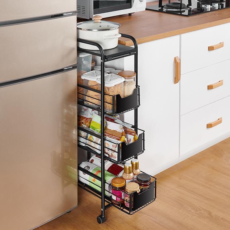 9.5"L x 14"W x 33.5"H Home Dining Metal Prep Table with Basket Open Storage Prep Table