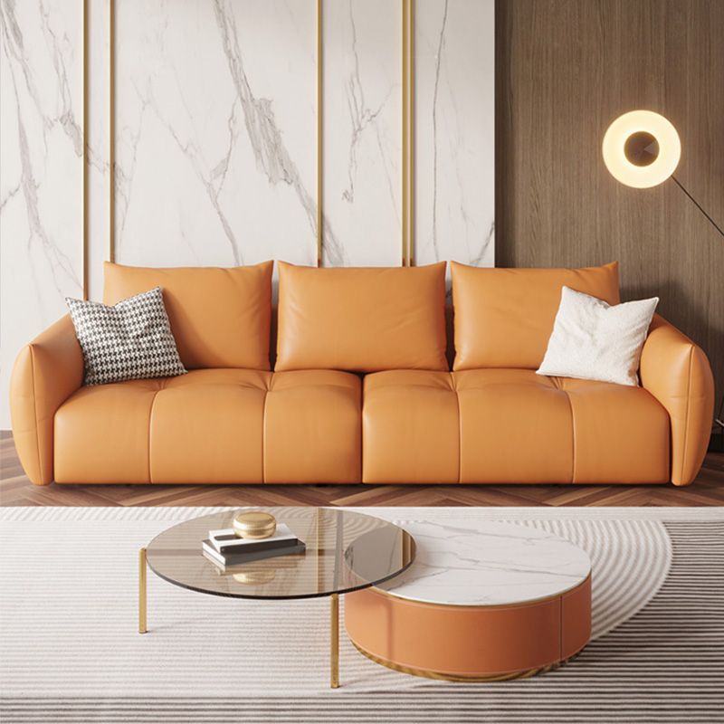 リビングルームのためにボルスター枕の座席を備えた超近代的な革のソファ