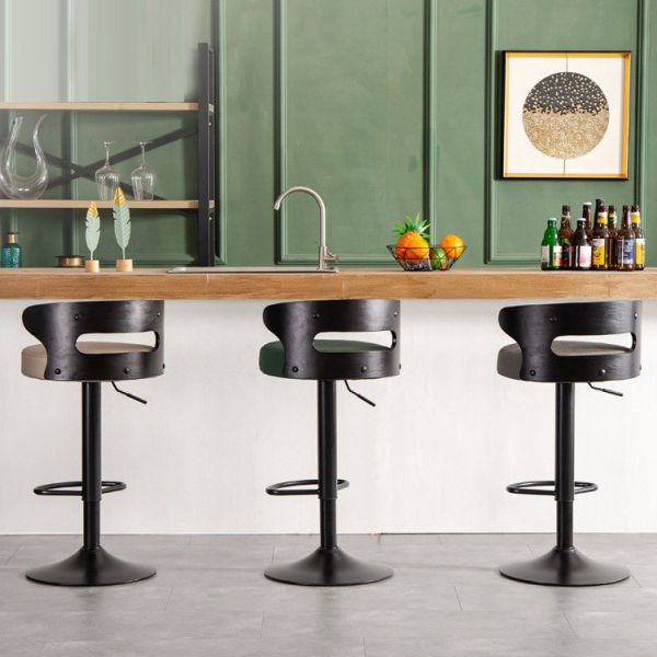 Contemporary Liftable Bar Stool Round Counter Bar Stool with Metal Legs Clearhalo 'Bar Furniture' 'Bar Stools' 'bar_stools' 'Furniture' 'furniture_bar_stools' 'Kitchen & Dining Furniture' 1200x1200_e8304e47-b0b2-4718-9bfe-26e2f3c16e6e
