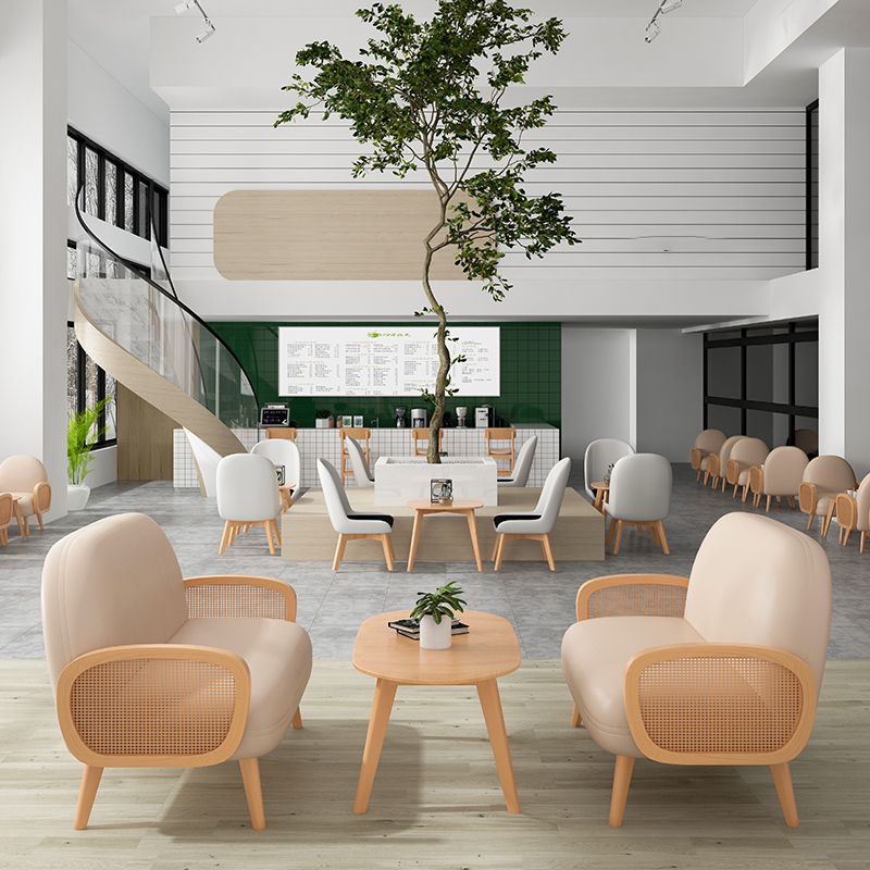 Beige Scandinavian Square Tufted Sofa with 4 Wood Legs for Apartment Clearhalo 'Furniture' 'kitchen' 'kitchen_sofas' 'Living Room Furniture' 'Sofa' 'sofas' 1200x1200_e832ac59-be3a-4e1c-8176-699e0a4e8da1