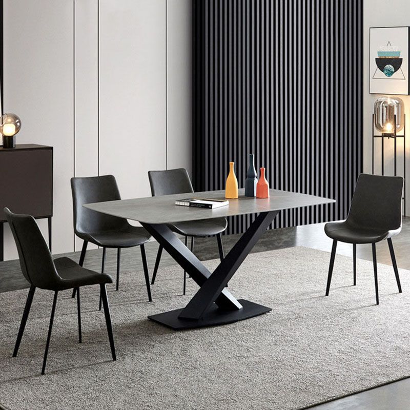 Contemporary Style Leather Dining Chairs Kitchen Solid Back Arm Chairs Clearhalo ' kitchen&dining_furn' 'Dining Chairs' 'Dining Tables & Seating' 'dining_chair' 'furn' 'furn_dining_chair' 'Furniture' 'furniture_dining_chair' 'Kitchen & Dining Furniture' 'kitchen' 1200x1200_e832ba8e-c257-4db9-a135-7d7a27be3fa5
