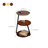 Modern Solid Wood Round 3-Tier Living Room Accent Side Table