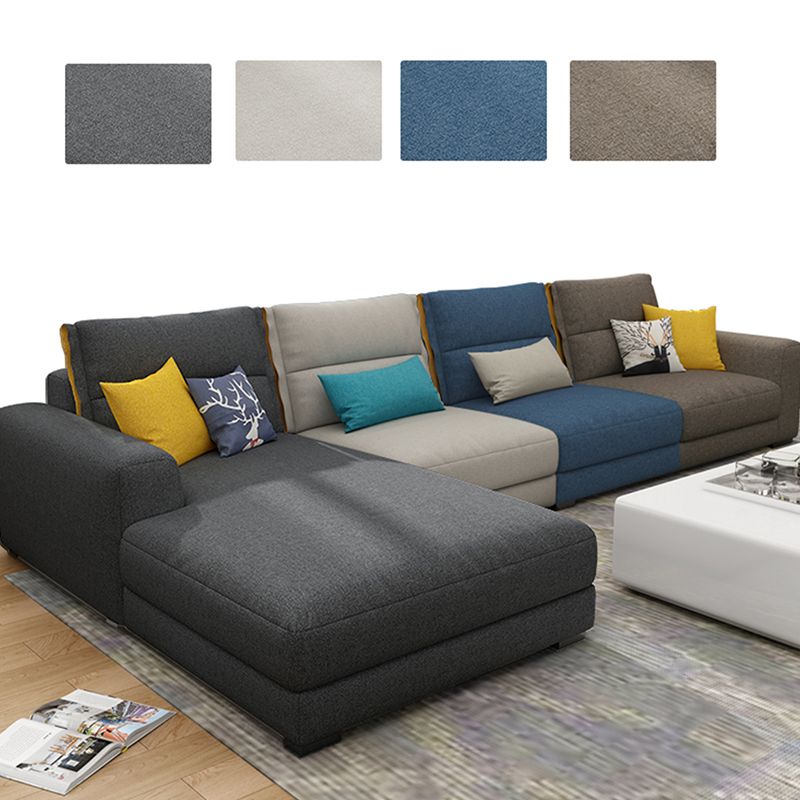 Divano e chaise del braccio quadrato di miscela di cotone scandinavo per soggiorno