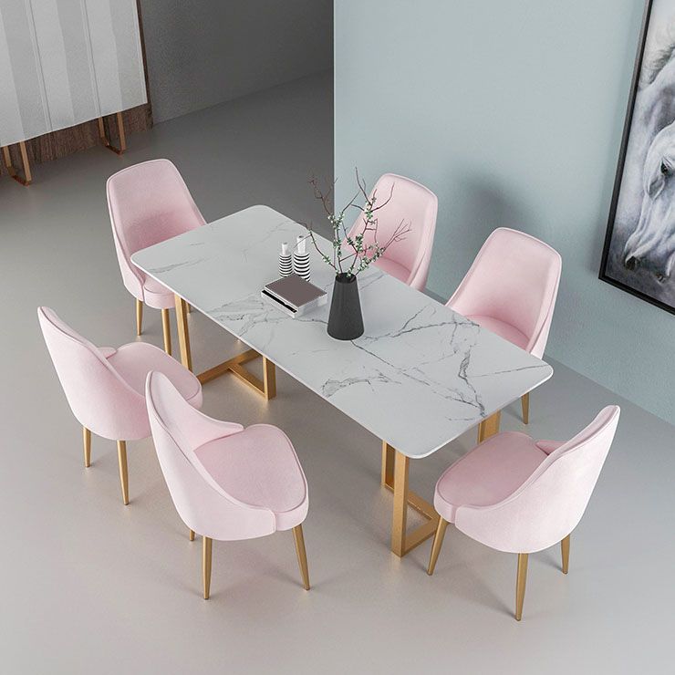 Modern Dining Set with Velvet Chairs 1/4/5/7 Pieces Dinette Set Clearhalo 'Dining Room Sets' 'Dining Tables & Seating' 'dining_room_set' 'furn' 'furn_dining_room_set' 'Furniture' 'Kitchen & Dining Furniture' 1200x1200_e8363e3b-2c10-4753-ad2b-2ade556182c4