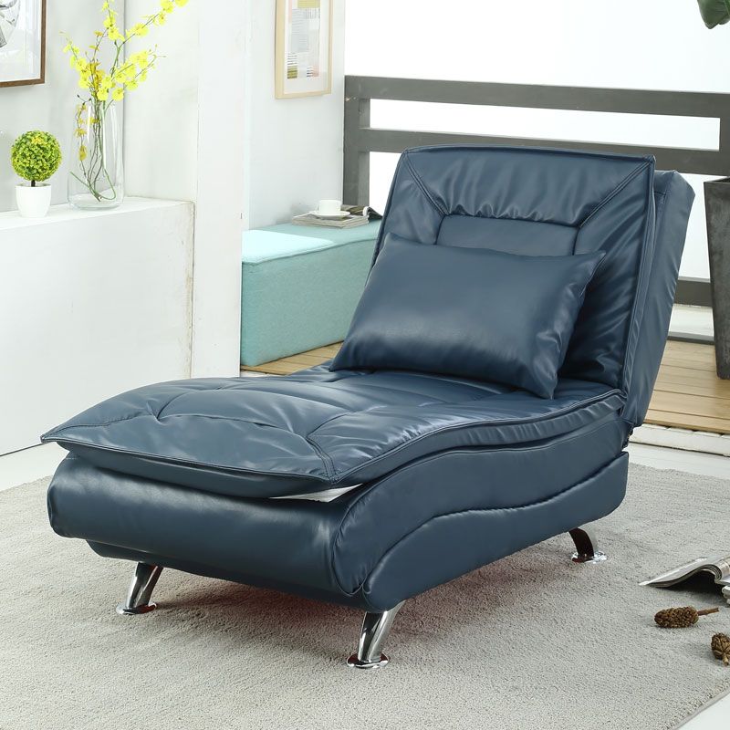 Contemporary Armless Accent Chair Faux Leather Reclining Chaise Clearhalo 'Chairs & Seating' 'Chaise Lounge' 'chaise_lounge' 'furn' 'furn_chaise_lounge' 'Furniture' 'Living Room Furniture' 1200x1200_e836d6b0-275a-4f46-b3e9-6ccbc32252cd