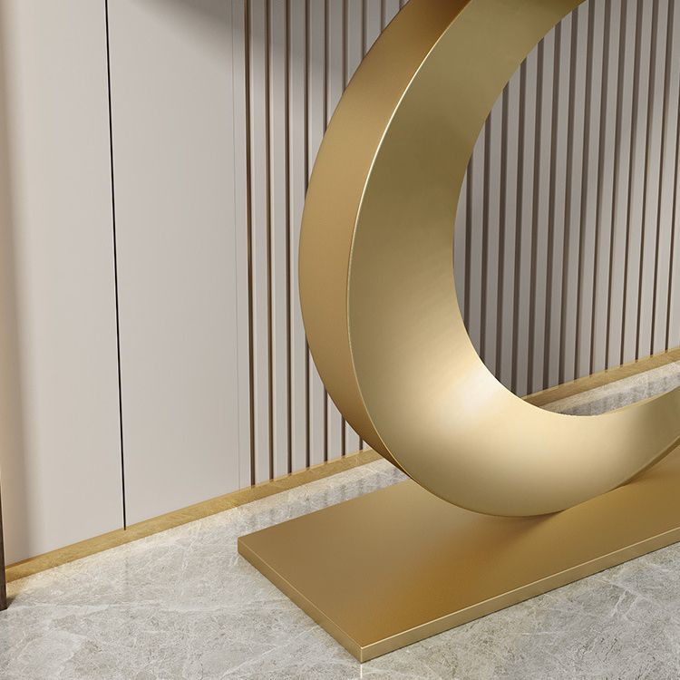 Tavolo di accento per console di pietra moderna mezza luna tavolino per la sala