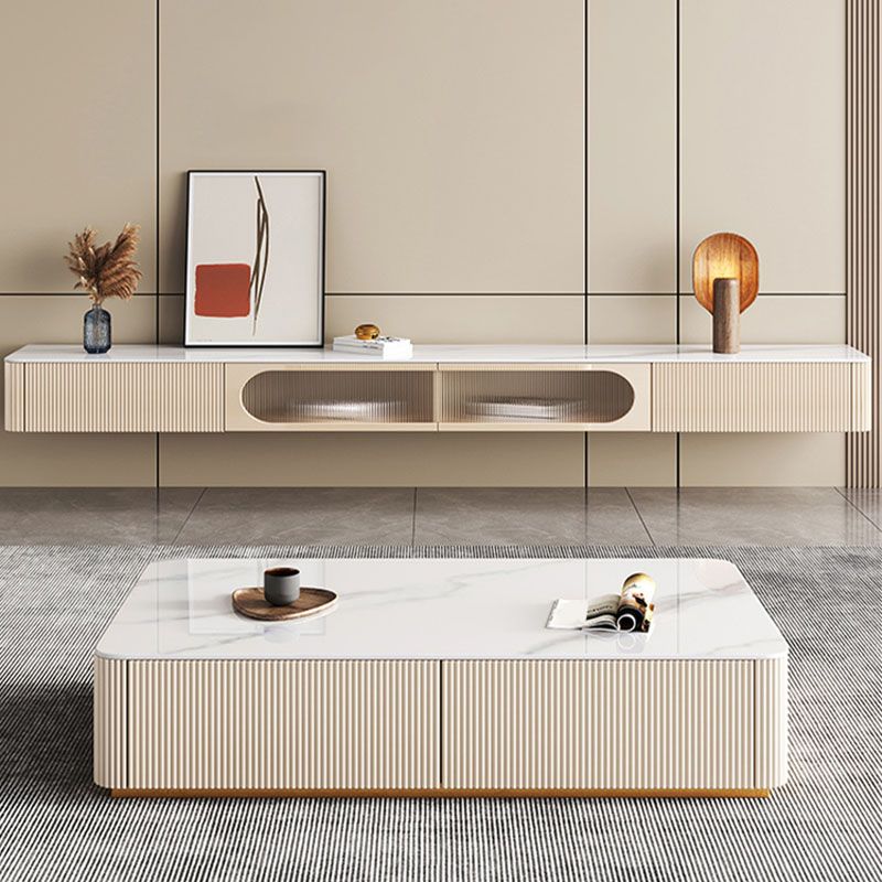 Console porta TV in pietra Console TV con contenitore chiuso con cassetti