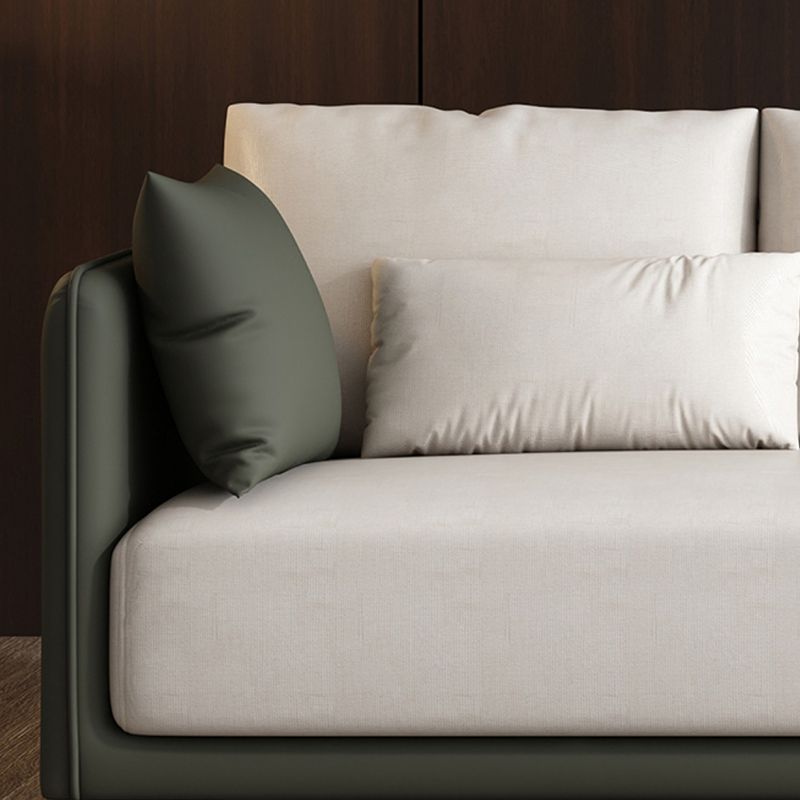 Polyester Modern Sofa 35"W Square Arm Sofa Sofa with Bolster Pillows for Living Room Clearhalo 'furn' 'furn_sofas' 'Furniture' 'furniture_sofas' 'kitchen' 'kitchen_sofas' 'Living Room Furniture' 'Sofa' 'sofas' 1200x1200_e8406261-81e0-4f2c-b351-40530ec0ebb2