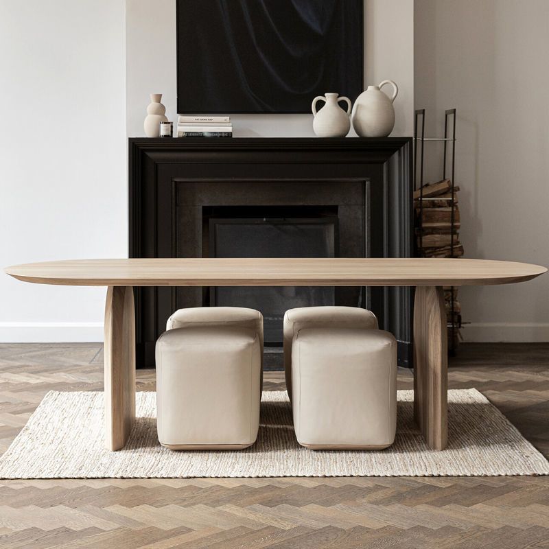 Oval Dining Table Pine Solid Wood Dining Table with Double Pedestal Clearhalo 'Dining Tables & Seating' 'Dining Tables' 'dining_table' 'furn' 'furn_dining_table' 'Furniture' 'Kitchen & Dining Furniture' 1200x1200_e8415117-5521-456e-addf-a0292fdbbe14