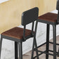 Industrial Square Footrest Counter Chair Metal Low Back Counter and Bar Stool