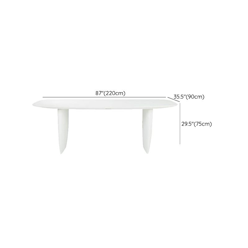 Rectangle White Indoor Dining Table Modern Dinette Table with Double Pedestal Clearhalo 'Dining Tables & Seating' 'Dining Tables' 'dining_table' 'furn' 'furn_dining_table' 'Furniture' 'Kitchen & Dining Furniture' 1200x1200_e8420e99-8fff-44f9-add6-d75ec3db08af