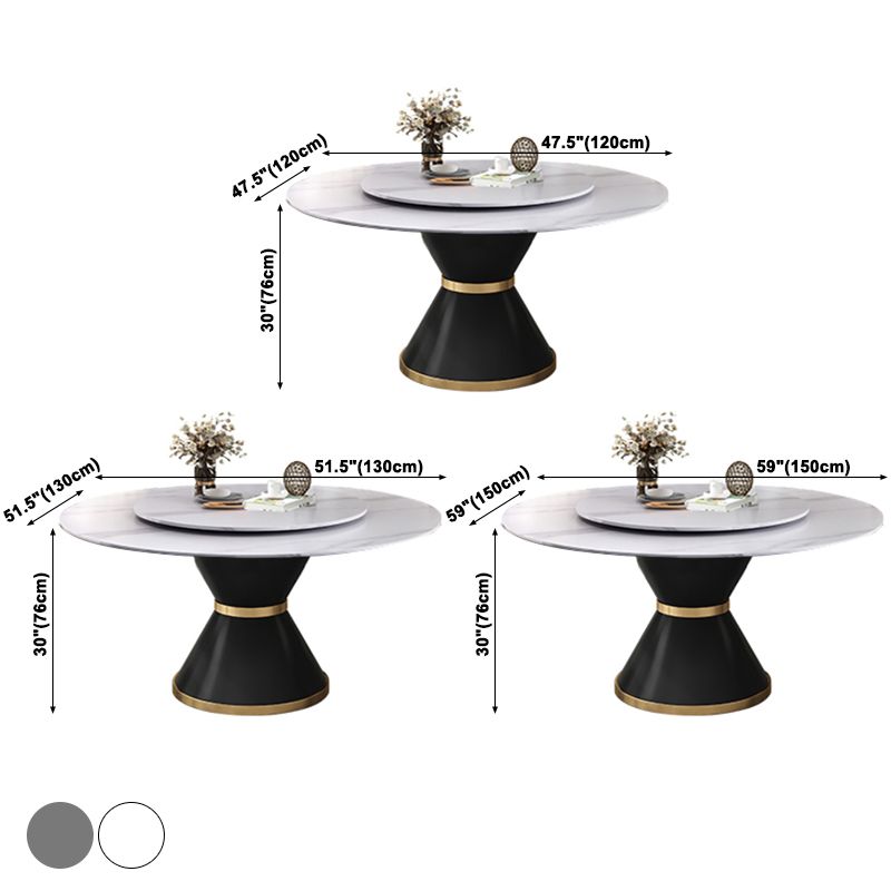 Modern Standard Kitchen Dining Table Sintered Stone Round Dining Table with Pedestal Base Clearhalo ' dining_table' 'Dining Tables & Seating' 'Dining Tables' 'furn' 'furn_dining_table' 'Furniture' 'furniture_dining_table' 'Kitchen & Dining Furniture' 'kitchen&dining_furn' 'kitchen' 'kitchen_dining_table' 1200x1200_e8432143-57fd-45e5-9aa0-6eb0100000d7