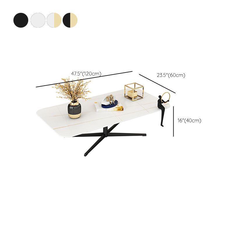 Table basse abstraite Rectangle Slate / Marble Top Cake Cocktail Table