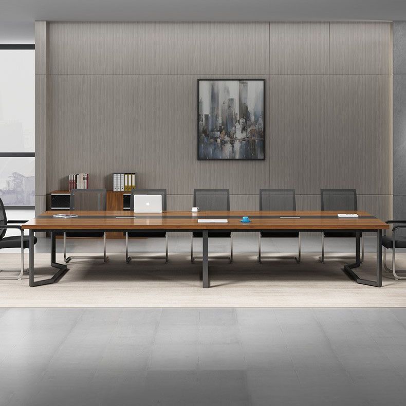 Modern Manufactured Wood Office Desk Rectangular Desk with Cable Management Clearhalo 'furn' 'furn_office_desk' 'Furniture' 'Office Desks' 'Office Furniture' 'office_desk' 1200x1200_e844a1e2-682e-4f50-868b-63550ddecbc0