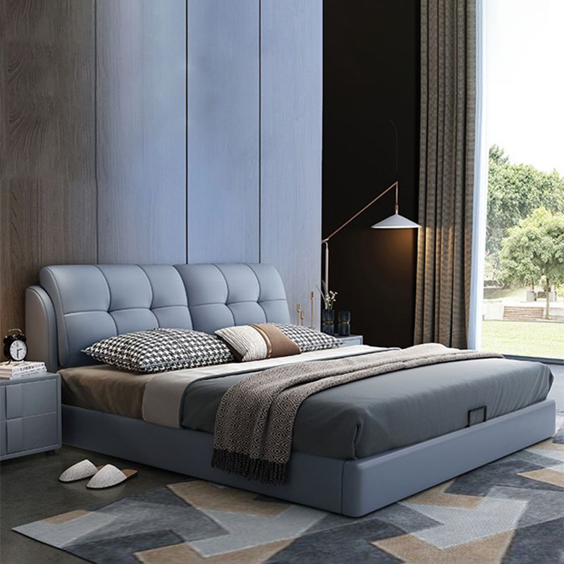 Rangement en bois de pin contemporain avec dossier de tête de tête de rangement