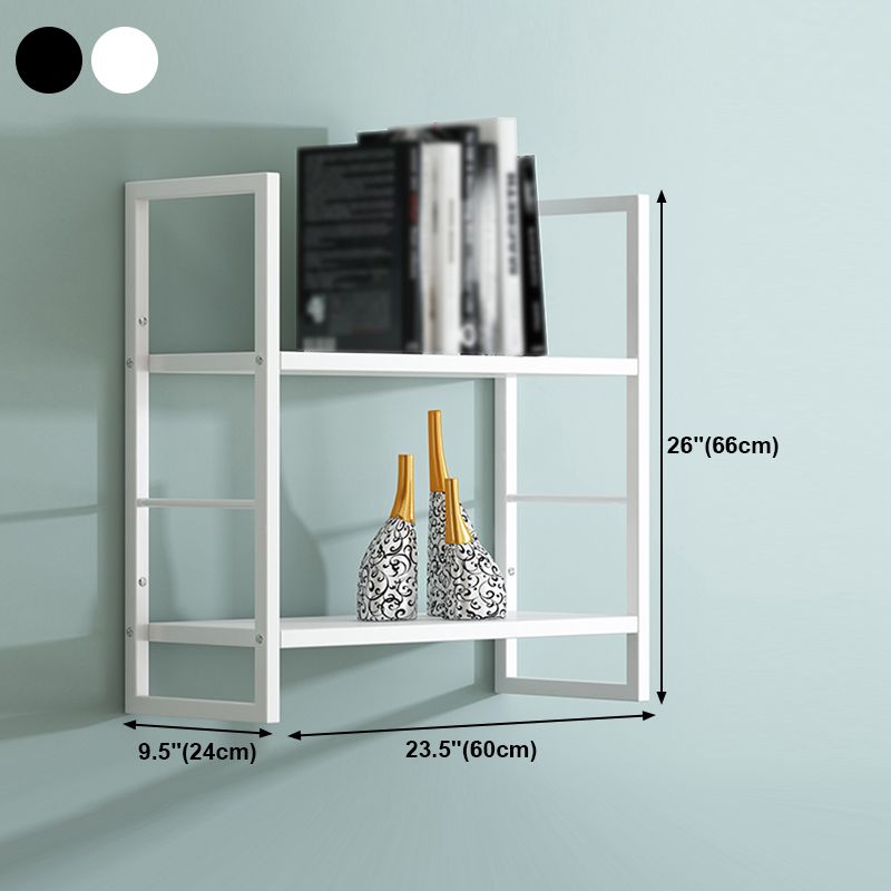 Industrial Wall Mounted Bookshelf Black and White Iron Shelf for Home Clearhalo 'Bookcases' 'furn' 'furn_bookcases' 'Furniture' 'furniture_bookcases' 'kitchen' 'kitchen_bookcases' 'Living Room Furniture' 'Office Furniture' 1200x1200_e847c84f-7c77-4427-b746-7b151422f182